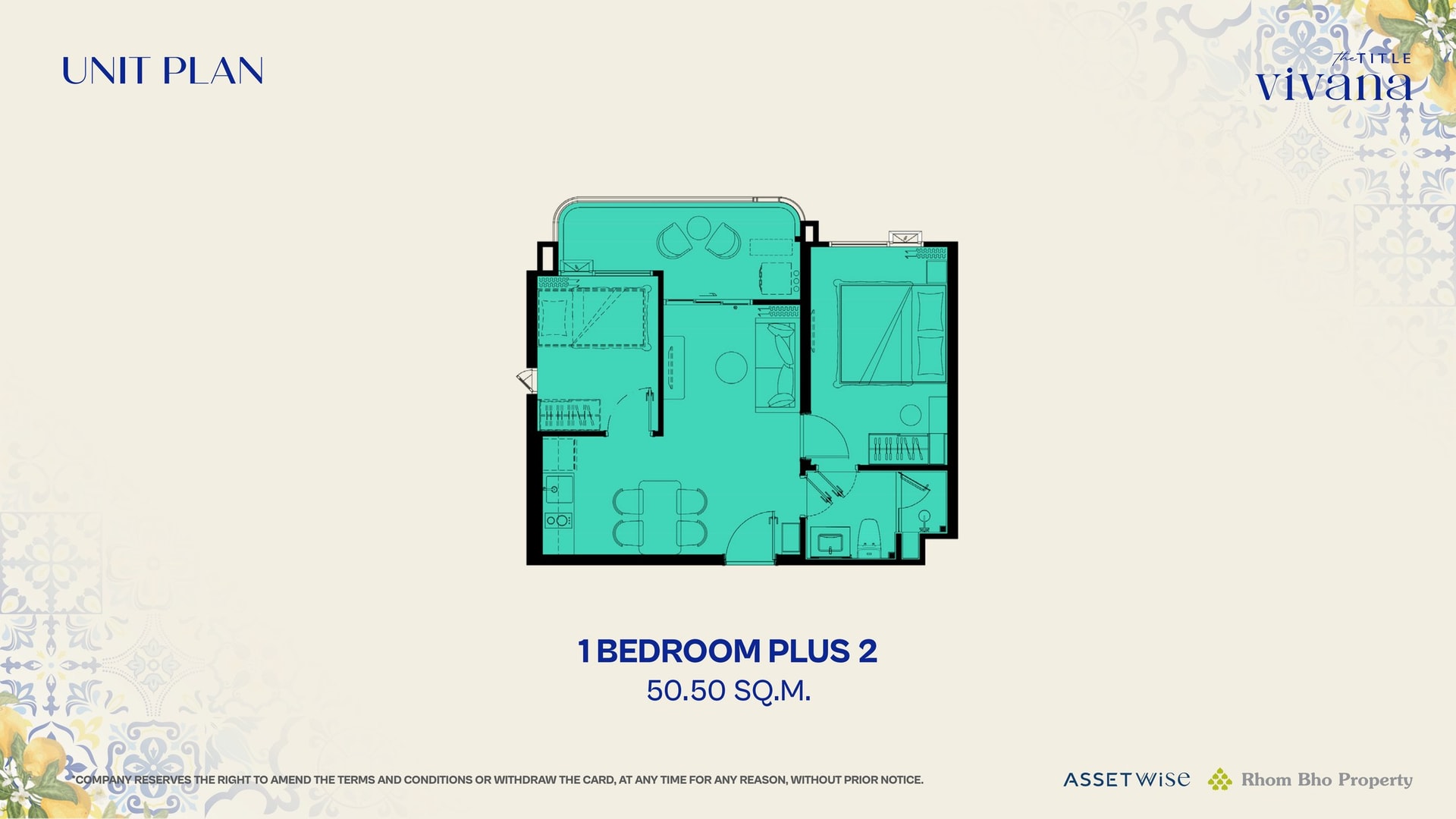 1 BEDROOM PLUS 2